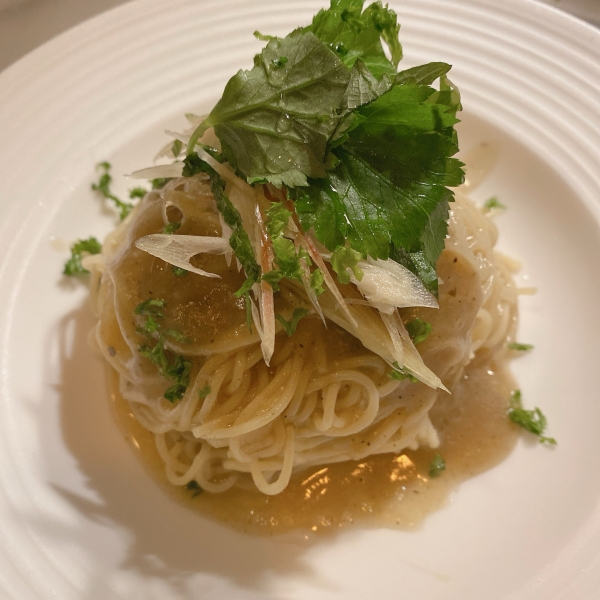 焼き茄子の冷製カッペリーニ
